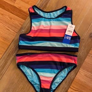 Eddie Bauer girls 2 piece swim suit NWT